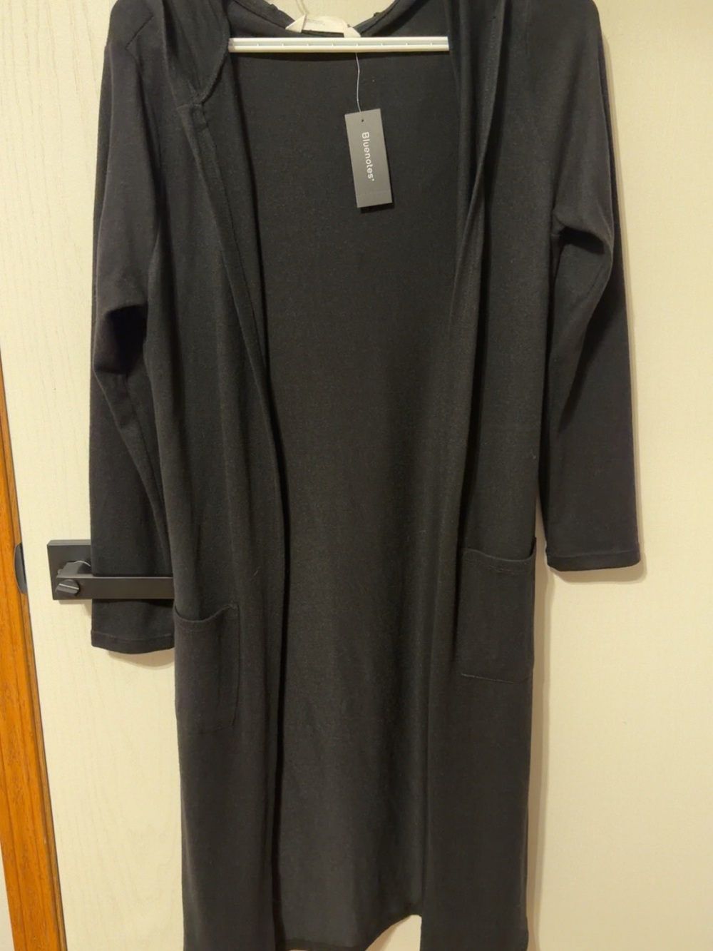 Bluenotes Black Hooded Long Cardigan